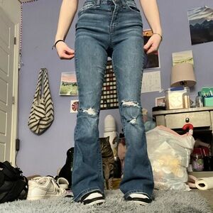 Vintage flared jeans with some distress